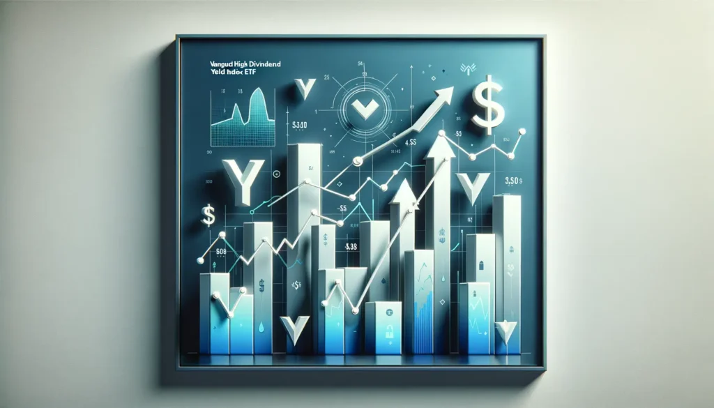 상승 추세 그래프 및 달러 기호와 같은 금융 및 투자의 추상적 기호를 사용하여 Vanguard High Dividend Yield Index ETF(VYM)의 개념을 나타냅니다. 이 심볼은 미니멀한 배경에 시원하고 차분한 색상으로 설정되어 신뢰, 신뢰성, 높은 배당 수익률과 안정적인 수익에 대한 아이디어를 전달합니다. 세련되고 현대적인 스타일은 재정적 성장과 안정성을 강조합니다.